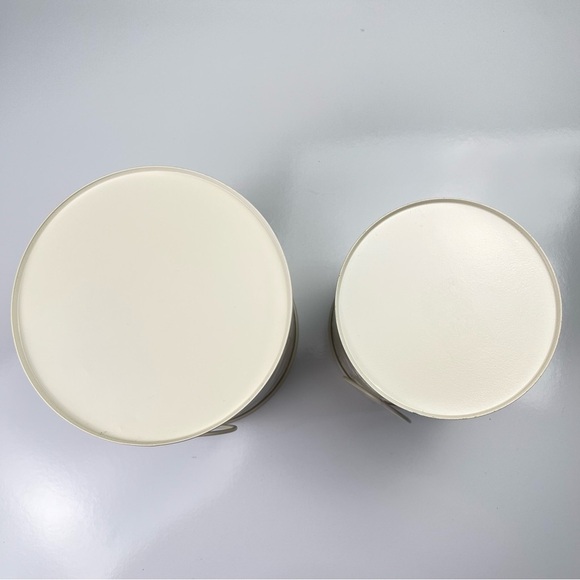 Set of two Nesting Metal Tim Canisters Beach Shell Starfish design Cream Ivory - Picture 5 of 6